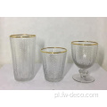 Gold Rim Beer Wine Glass